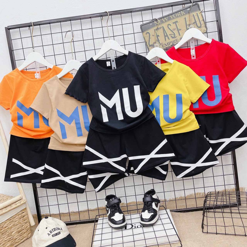 [SIZE ĐẠI] BỘ CỘC TAY M.U CHẤT COTTON MỀM MÁT HÀNG LOẠI 1 PHONG CÁCH THỂ THAO NĂNG ĐỘNG CHO BÉ 15-30KG. VIDEO THẬT