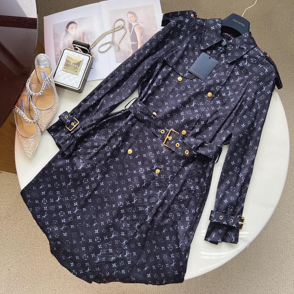 Áo khoác nữ dáng dài thời trang cao cấp Louis Vuitton LV phong cách sang trọng