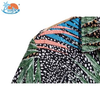 Tropical Men's Tropical Tree Leaf Pattern Print Short Sleeve Shirt