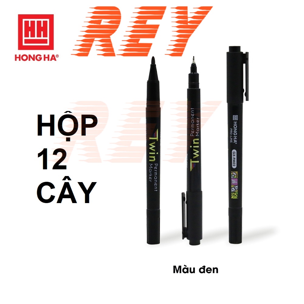 [Giao hỏa tốc] HỘP 12 CÂY bút lông dầu 2 đầu GX-PM02 Hồng Hà 6669