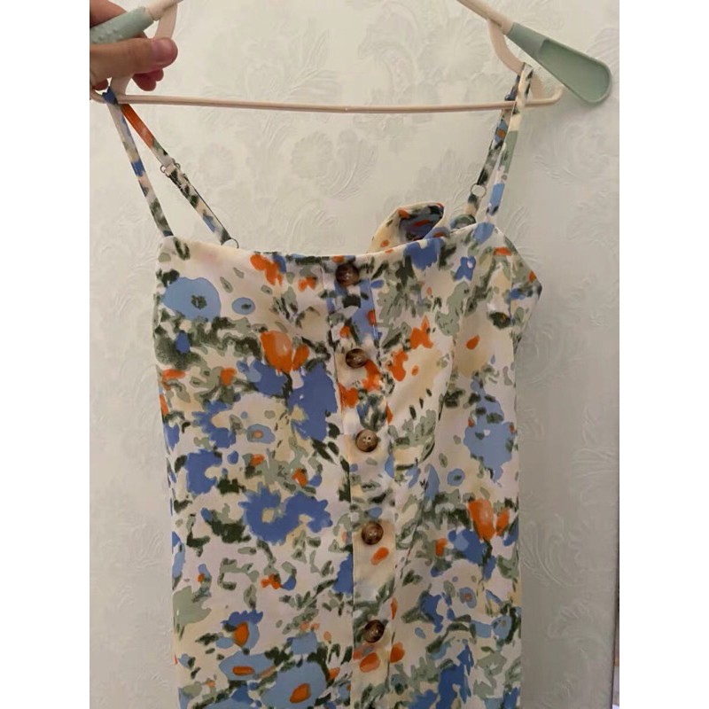 [ORDER][ẢNH THẬT][VÁY HAI DÂY HỞ LƯNG HOA NHÍ]