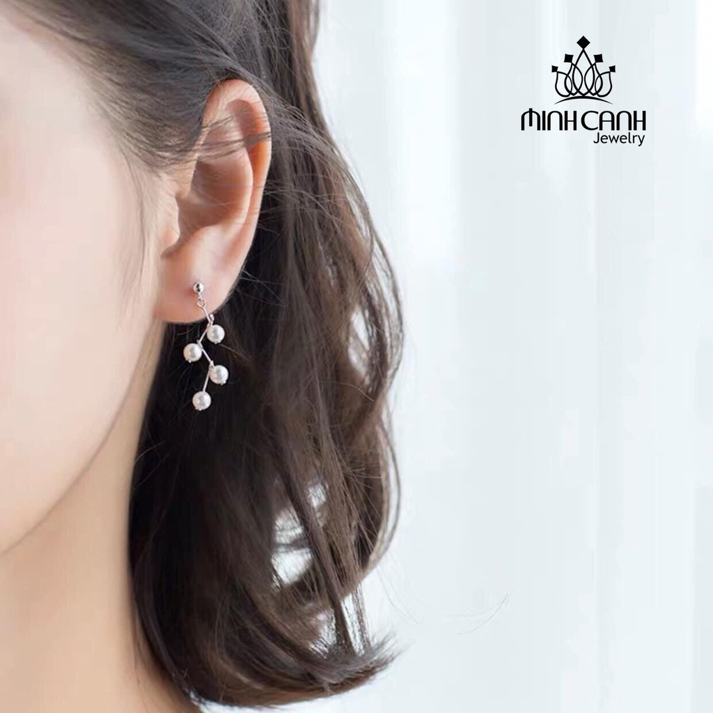 Bông Tai Bạc Chuỗi Hạt Hình Ziczac - Minh Canh Jewelry