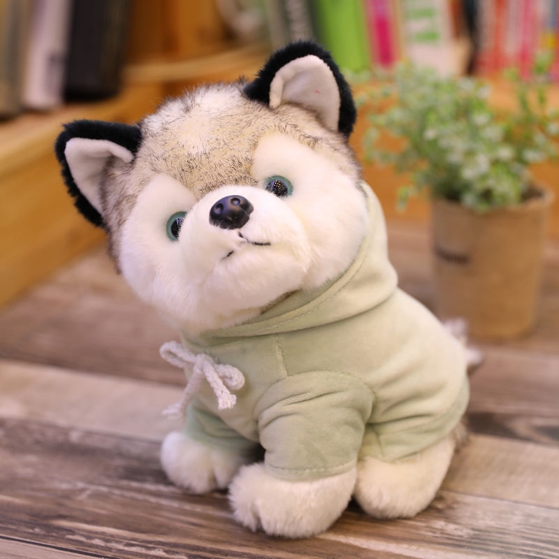 Dễ thương mô phỏng Husky Doll Đồ chơi nhồi bông Cún con búp bê Erha Búp bê kèn Quà sinh nhật