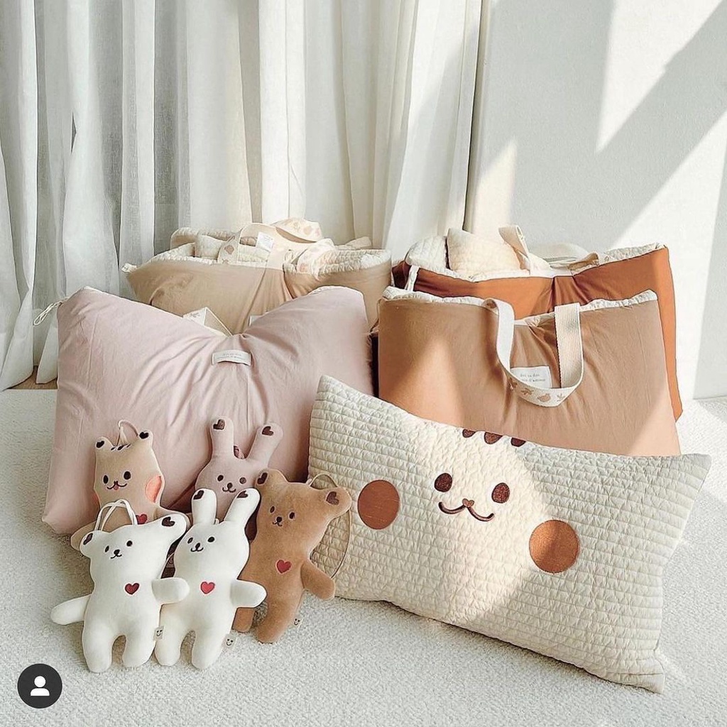Đệm Ngủ Cotton Hai Mặt Thêu Họa Tiết Phong Cách Hàn Quốc Hàng Mới 2022 Cho Bé
