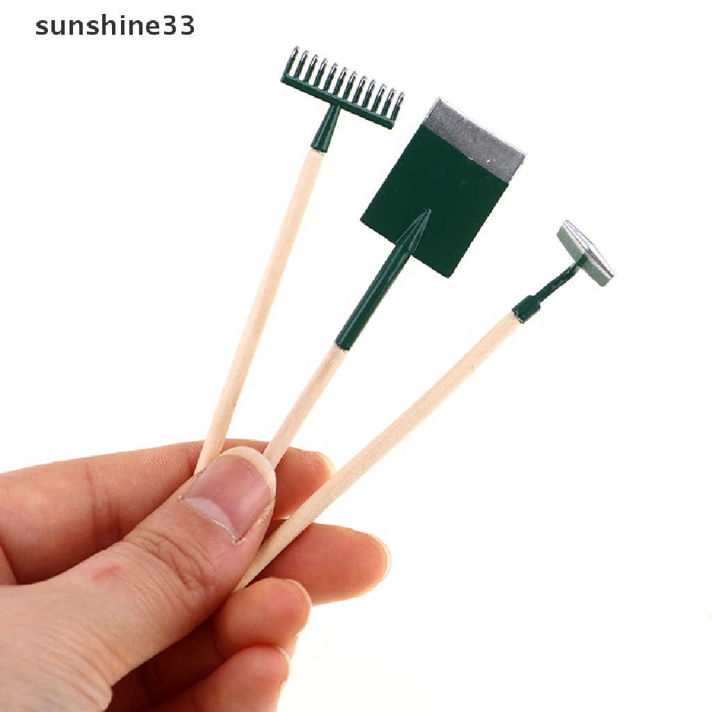 Bộ 3 Dụng Cụ Làm Vườn Thu Nhỏ Tỷ Lệ 1: 12 Dùng Trang Trí Nhà Búp Bê