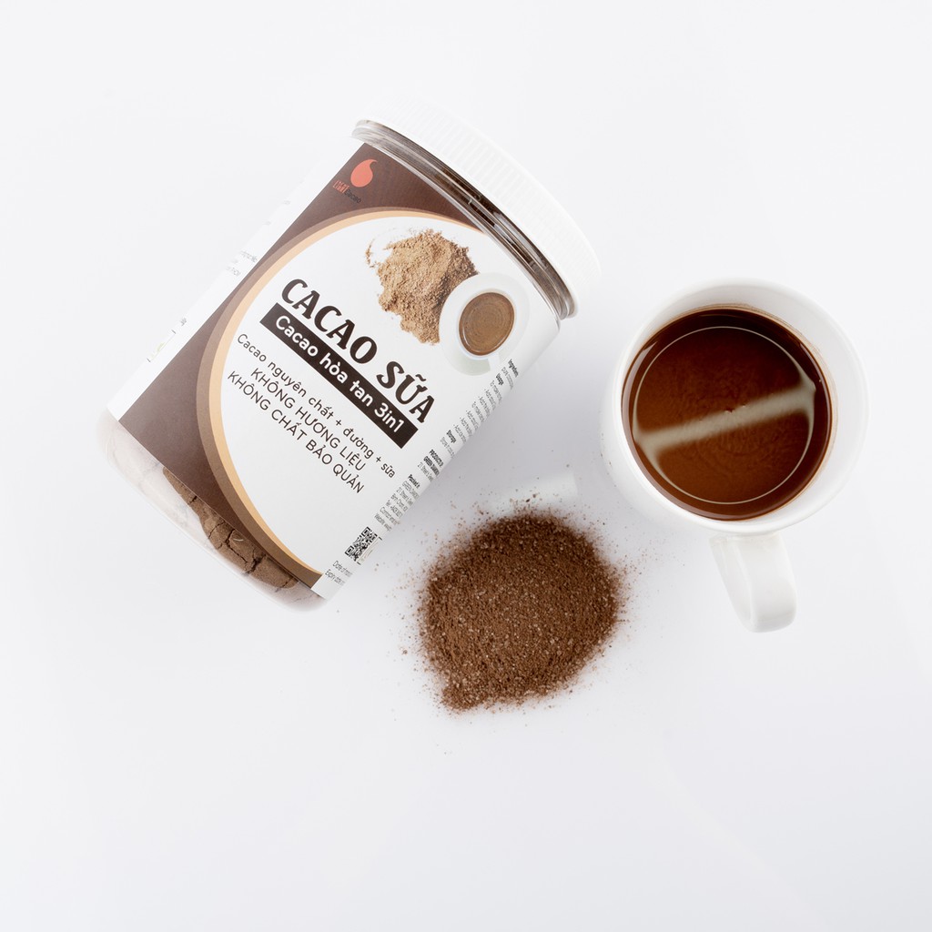Cacao sữa 3in1 thơm ngon, tiện lợi - hũ 230g từ nhà sản xuất Light Coffee
