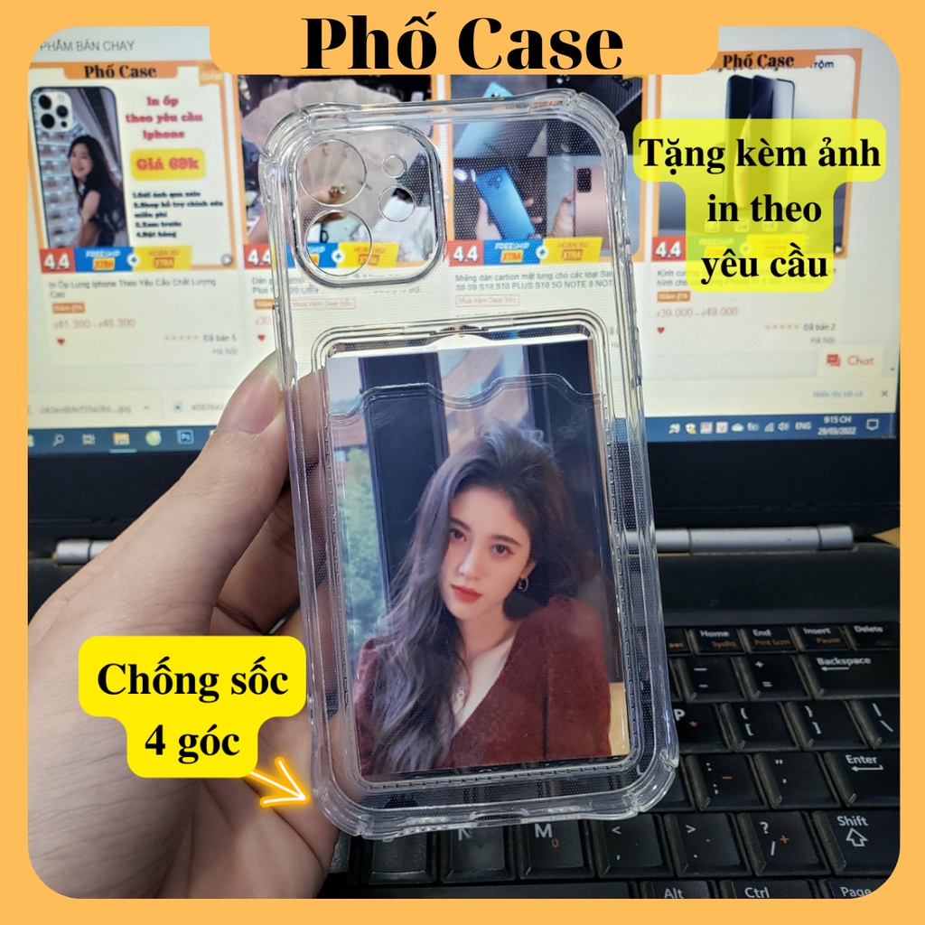 Ốp Lưng Iphone Silicon Chống Sốc Có Ngăn Đựng Thẻ Tặng Kèm Ảnh In Theo Yêu Cầu 14 promax 13 promax 12 promax 11 promax x