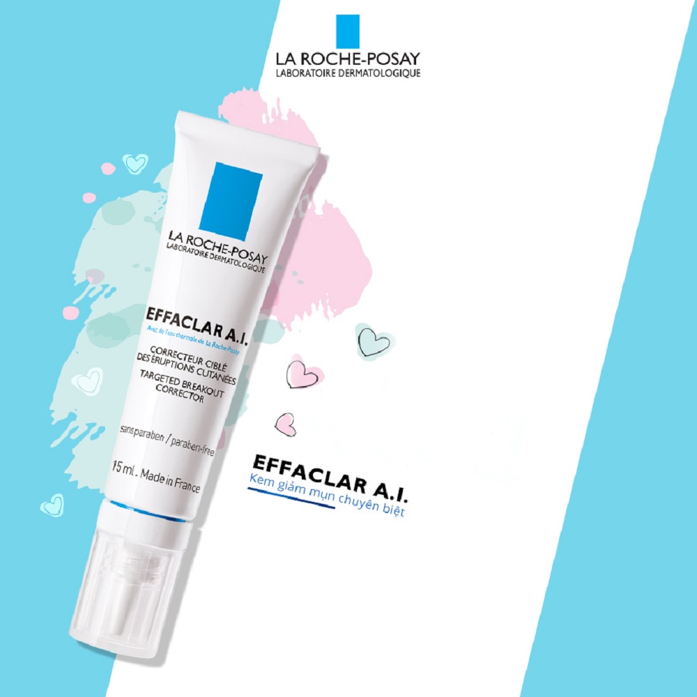 La Roche Posay Effaclar A. I - Kem giảm mụn chuyên biệt LA ROCHE POSAY EFFACLAR A.I dành cho đốm mụn sưng đỏ 15ml