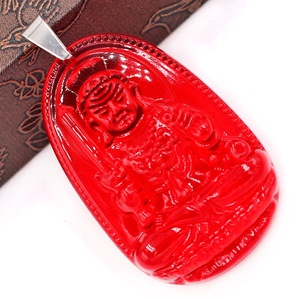 Vòng cổ Mặt Phật Bất động minh vương pha lê đỏ 5 cm MFLON2 - Hộ mệnh tuổi Dậu