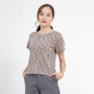 Áo thun cổ tròn nữ Callia Gee tee (Nâu/Đen)