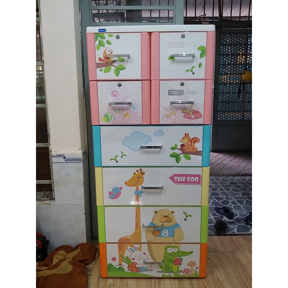 Tủ Tabi L Duy Tân 6 tầng 7 ngăn(nâng thêm tầng)-chát thêm mẫu