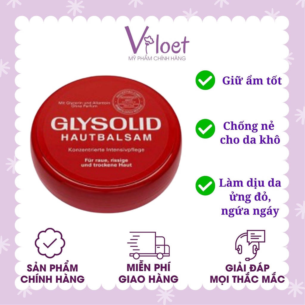 Kem nẻ Glysolid Hautbalsam nội địa Đức 100 ml dưỡng ẩm chống da khô nứt nẻ - Shop Viloet