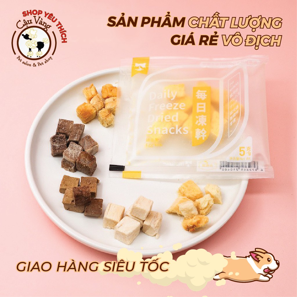 [ SIÊU NGON THỨC ĂN SẤY KHÔ CHO CHÓ MÈO ] Thức ăn đông khô cho thú cưng 5Gr