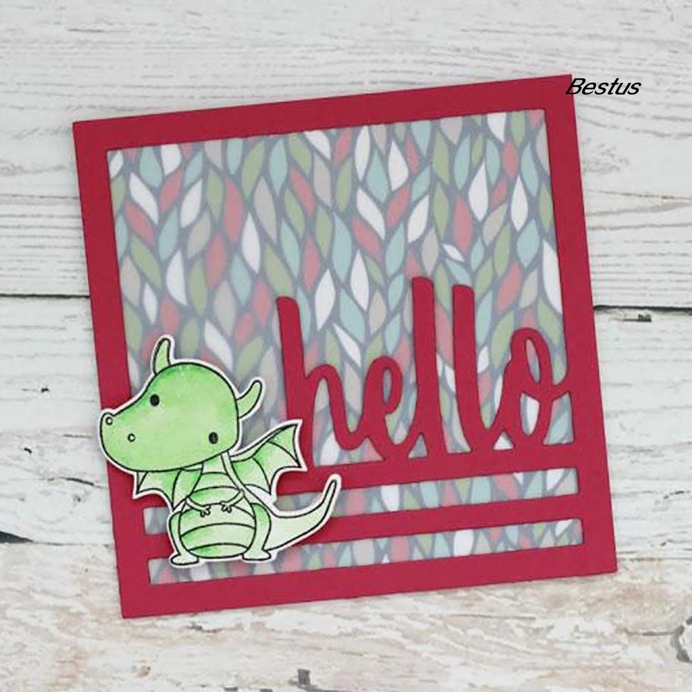 Khuôn Cắt Giấy Làm Từ Kim Loại Hình Chữ Hello Cách Điệu Trang Trí Scrapbook