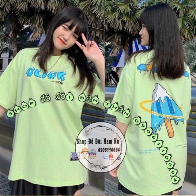 Áo Đôi Bạn Thân Áo Nhóm Nam Nữ Tay Lỡ Phông Rộng Vải Đẹp Có Nhiều Màu Clic Que Kem