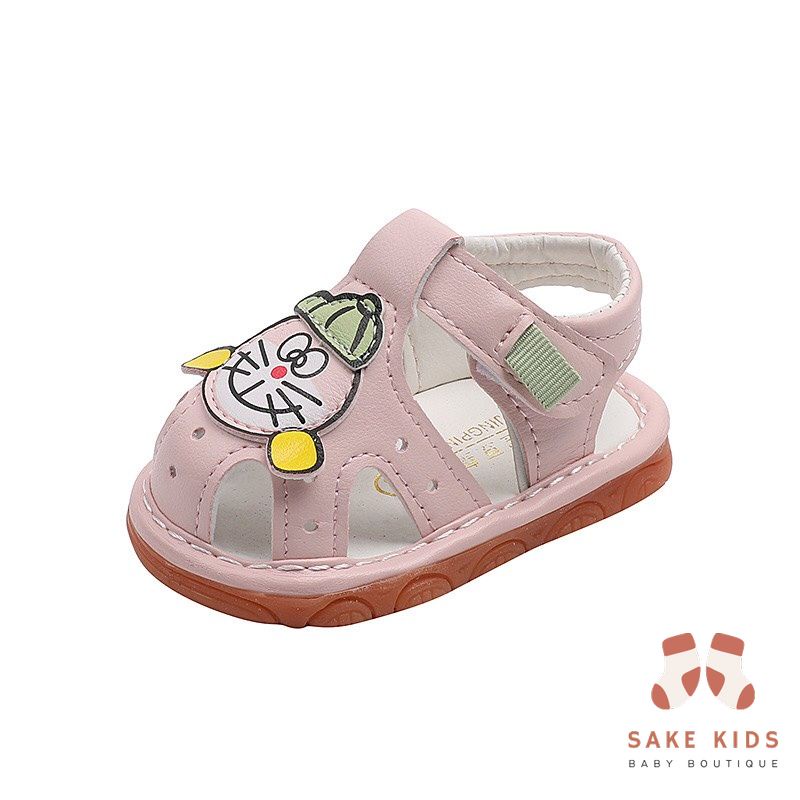Sandal tập đi bé trai bé gái - Dép rọ có còi hình Đoremon dễ thương chống trơn trượt cho bé từ 0-1 tuổi M301