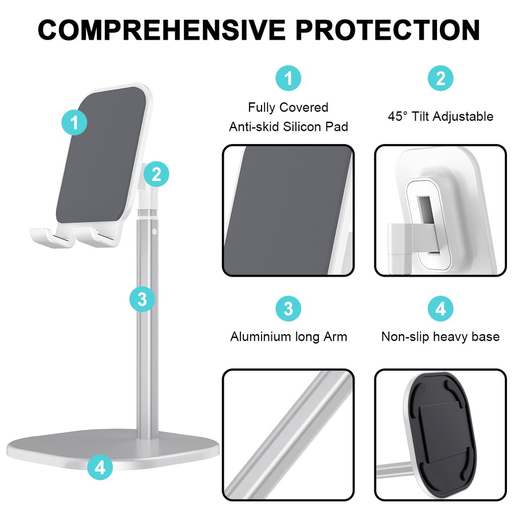 Giá Đỡ Điện Thoại Màu Bạc Có Thể Xoay Được | BigBuy360 - bigbuy360.vn