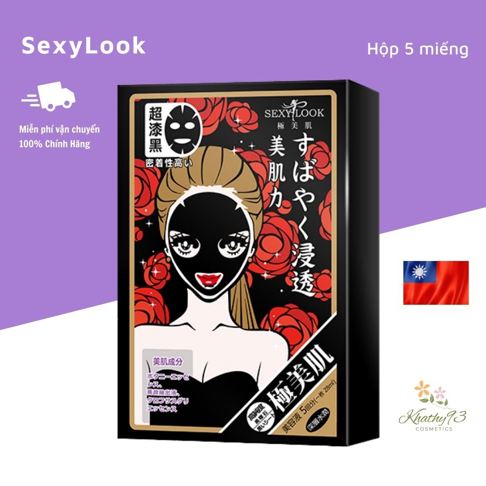 Mặt Nạ Siêu Cấp Ẩm Hoa Hồng Đỏ Sexylook Intensive Moisturizing Black Facial Mask Hộp 5 Miếng