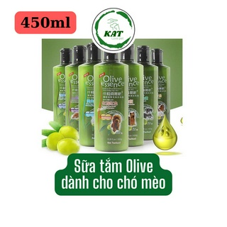 [450ml] Sữa tắm cho chó mèo Olive Essence từ thiên nhiên - Chai 450ml - KAT Store