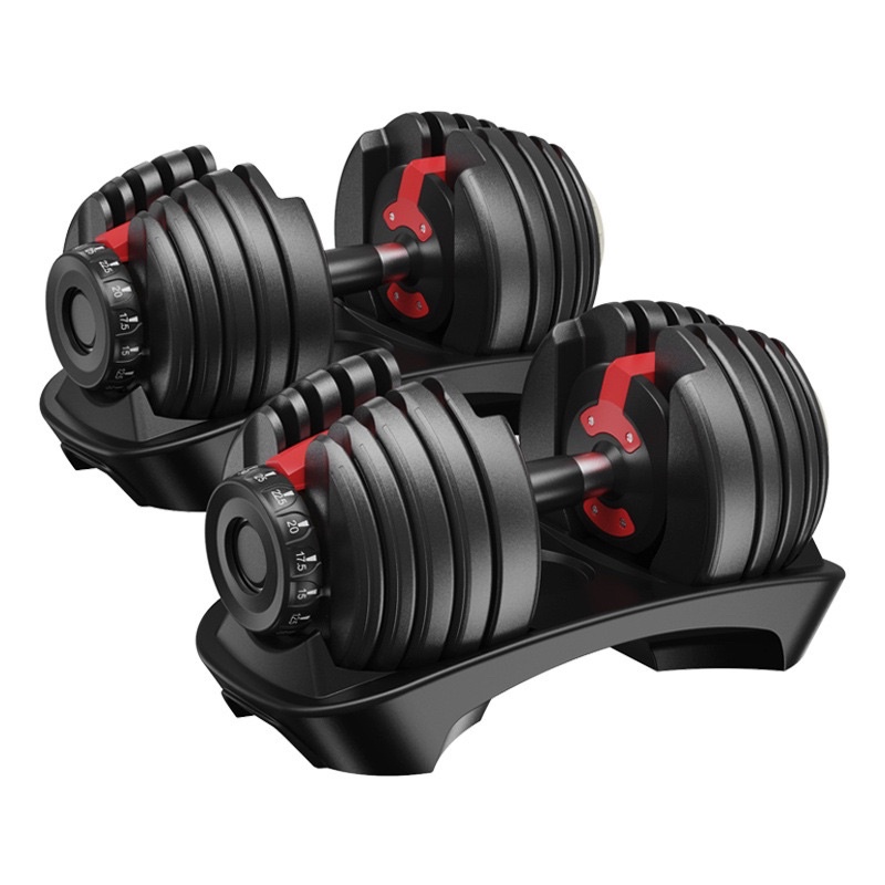 Bộ tạ tay điều chỉnh Dumbell 24kg khóa số tự động Đa Năng tổng 48kg (Có khay đựng)