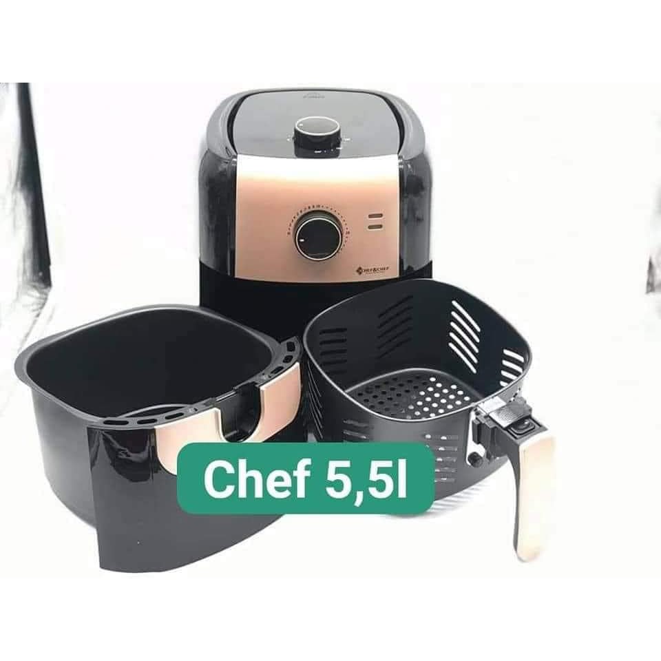 NỒI CHIÊN KHÔNG DẦU 5.5 LÍT CHEF&amp;CHEF MÃ Ỵ - 502 KÈM THẺ BẢO HÀNH 12 THÁNG