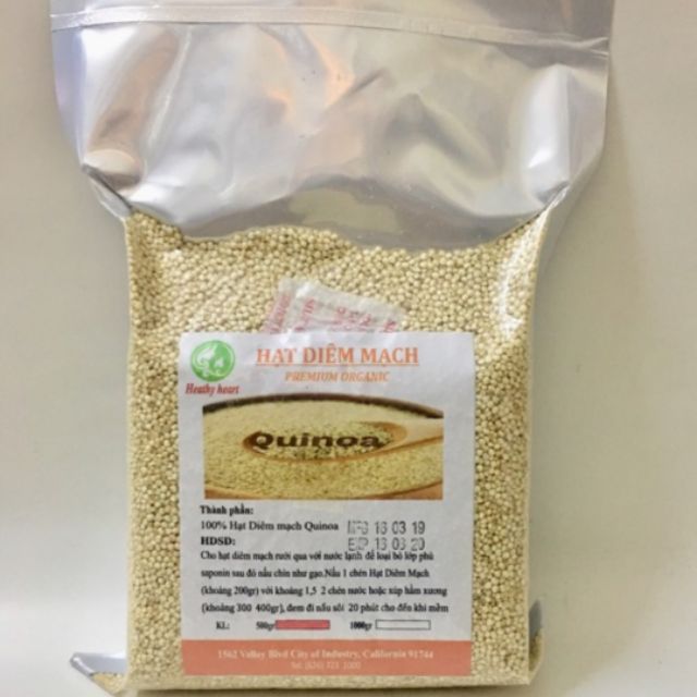 500g Hạt Diêm mạch Quinoa Mỹ