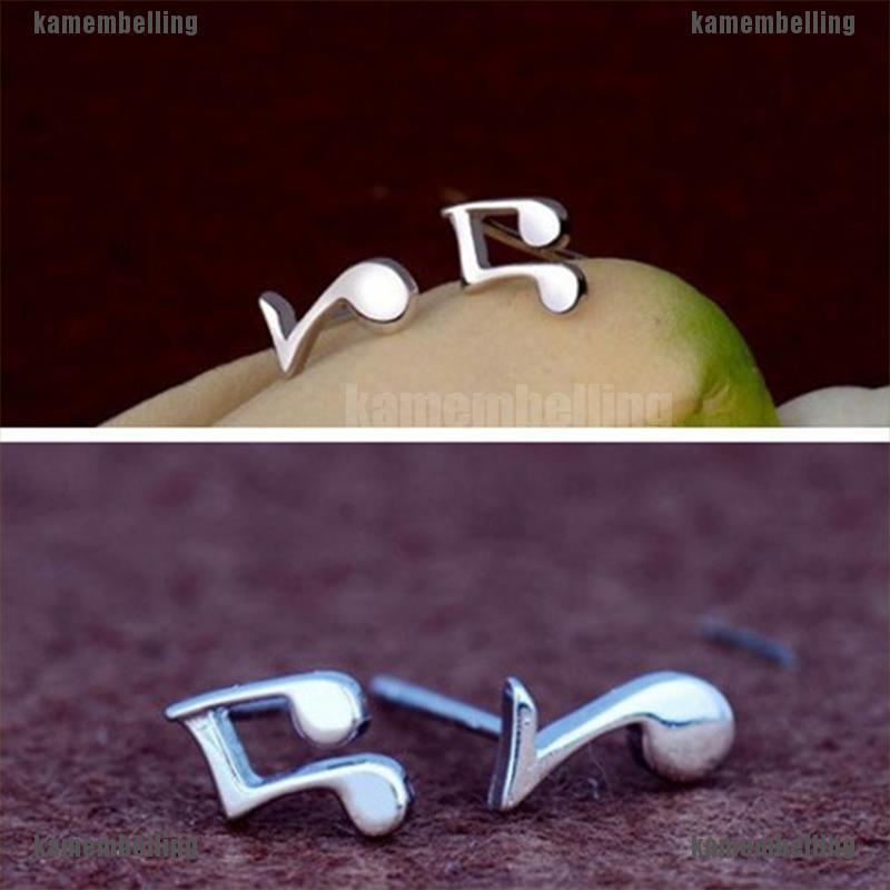 Bông Tai Mạ Bạc 925 Hình Nốt Nhạc Dễ Thương