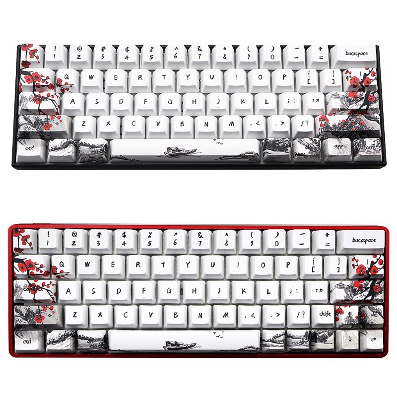 Nút Bàn Phím Cơ 71 Phím Họa Tiết Hoa Anh Đào Cho Gh60 Xd64 Dz60 Gk61 Gk64