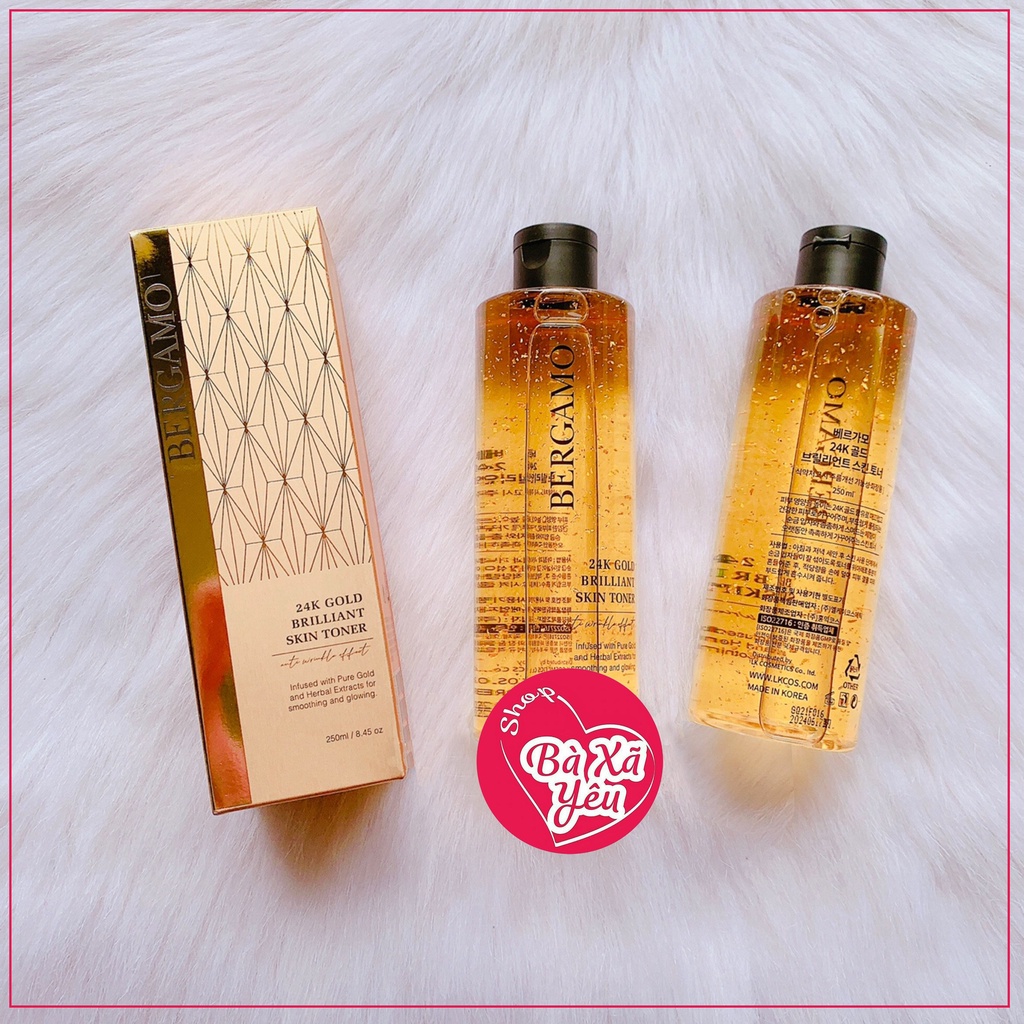 Nước Hoa Hồng Bergamo 24K Gold + White Vita Skin Toner 250ml - BX3552