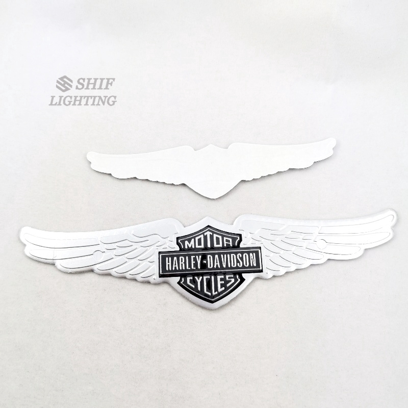 1 x Aluminum Harley Davidson Motorcycles Motorbike Motor Decorative Emblem Badge Sticker Decal Eagle Wings