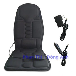 Ghế Massage Ô Tô - Văn Phòng, Ghế mát xa 5 Vùng Toàn Thân 12V Kèm 220V - 8 Chế Độ, 5 điểm huyệt, Chọn Vùng Massage Tùy T