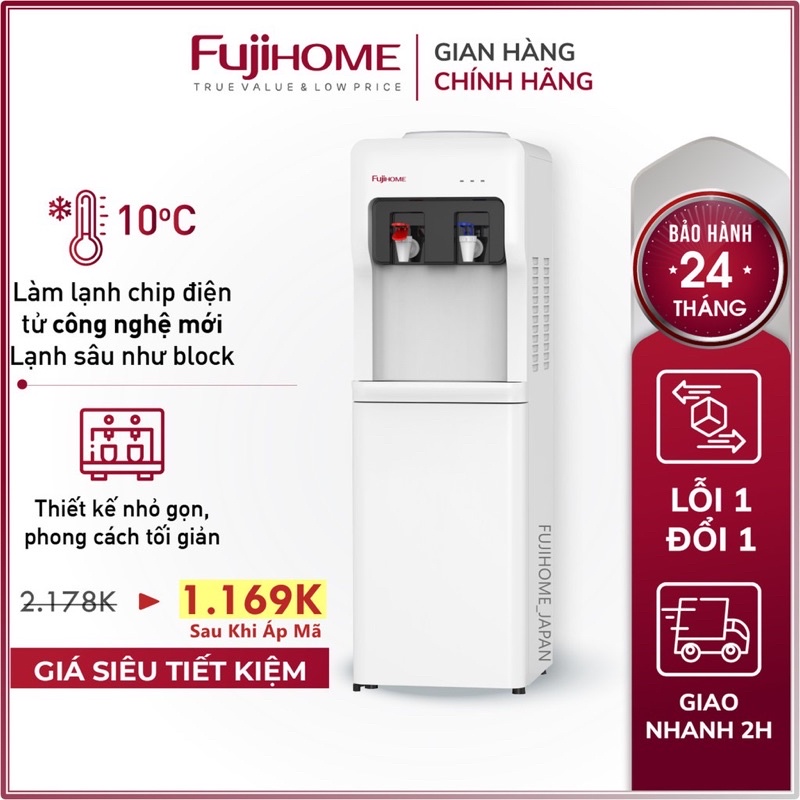 Cây nước nóng lạnh mini FujiE WD1080E | Fujihome WD5510E | WD5320E, lọc nước nóng lạnh uống an toàn công nghệ Nhật Bản