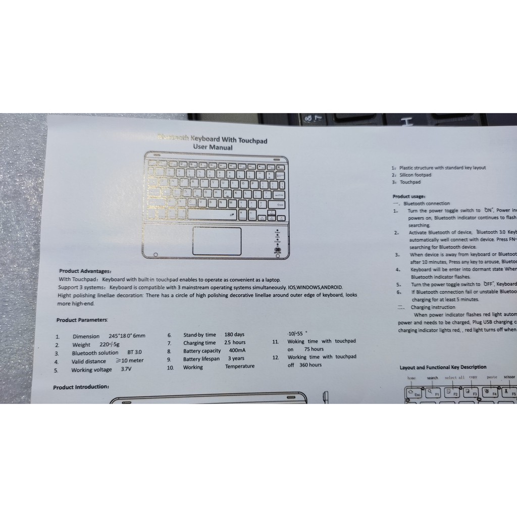 Bao da, bàn phím, touch pad bluetooth cho Samsung galaxy tab a8 - Tương thích cho iOS, Andoid, Windows