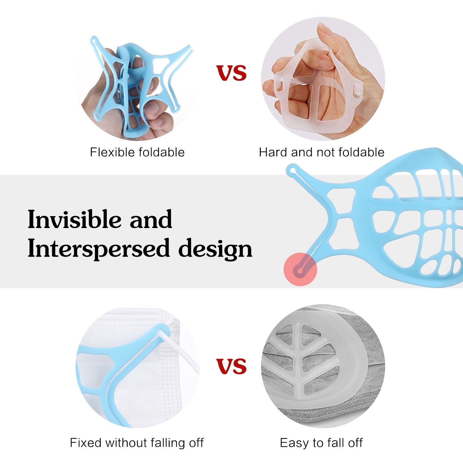 (Hàng Mới Về) Giá Đỡ Mặt Nạ Silicon Đàn Hồi 3d Hiện Có 4 Màu | BigBuy360 - bigbuy360.vn