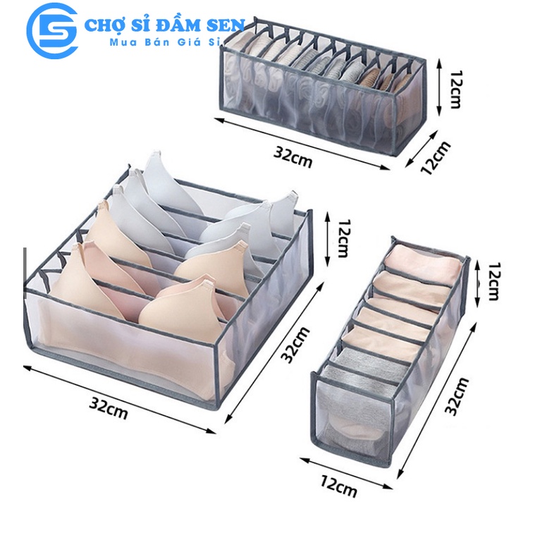 Túi đựng quần áo chia ngăn, Hộp xếp đồ lót tiện ích,Khay xếp quần áo gọn gàng