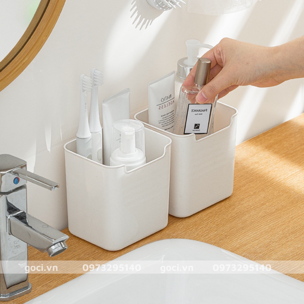 Hộp đựng đồ trang điểm trang sức mỹ phẩm thực phẩm cạnh tủ lạnh đa năng bằng nhựa tiện lợi