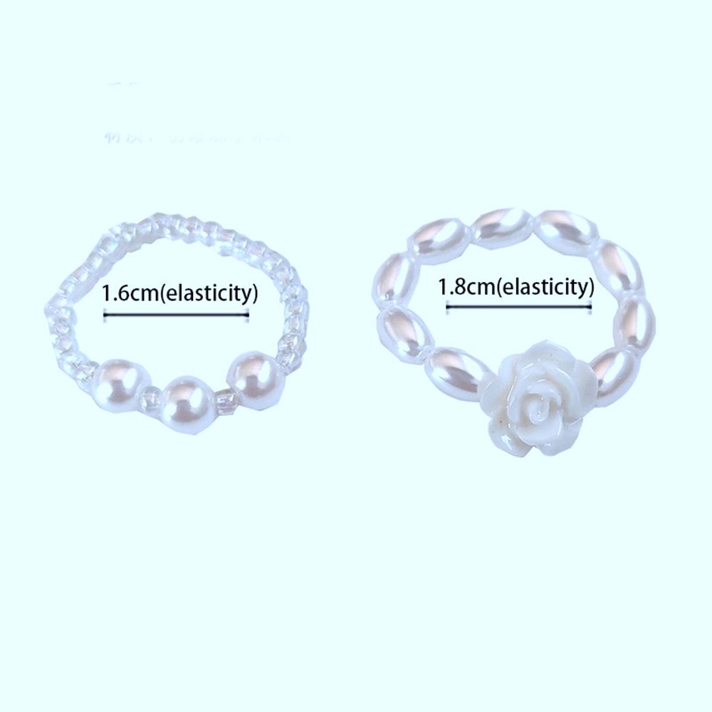Bộ 2 Nhẫn Đeo Ngón Tay Co Giãn Đính Ngọc Trai Thời Trang Cho Nữ