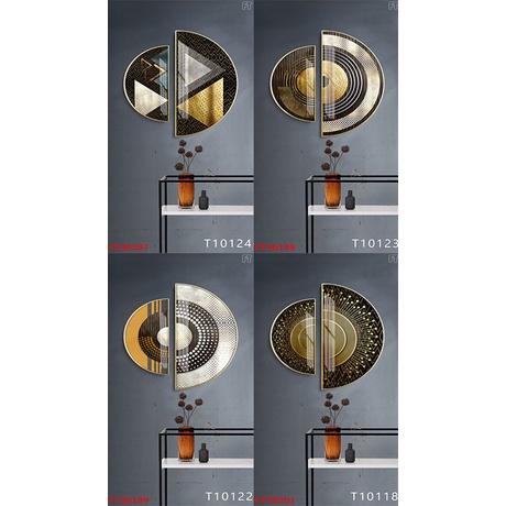 Tranh Bán Nguyệt lớn nhỏ treo tường đương đại - Chất liệu tráng gương laminate Tpdecor 81610