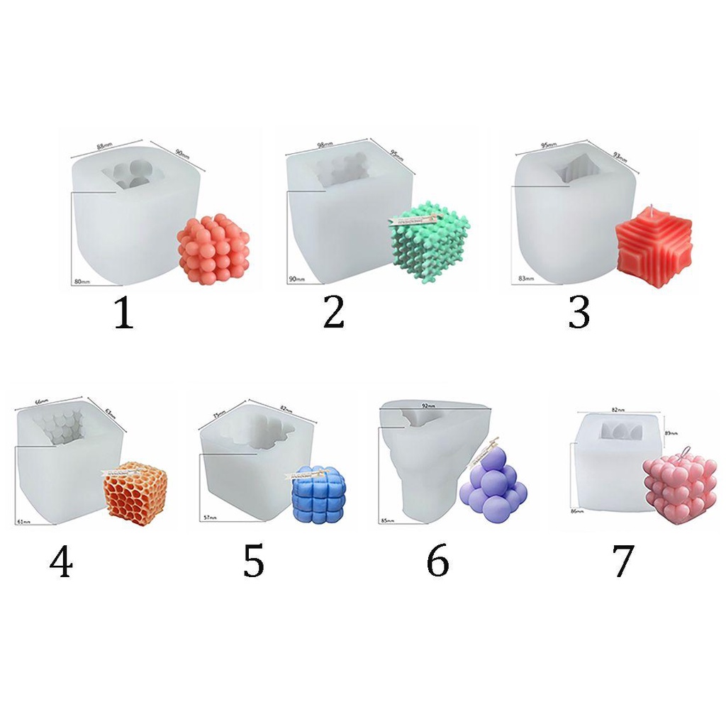 Khuôn Silicone Làm Nến DIY Không Dính Kiểu Dáng Hình Học Sáng Tạo
