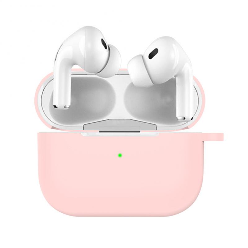 Vỏ Bảo Vệ Hộp Sạc Tai Nghe Bluetooth Không Dây Apple Airpods pro 2 2022 Bằng Silicon Chống Sốc Màu Trơn Có Móc Treo