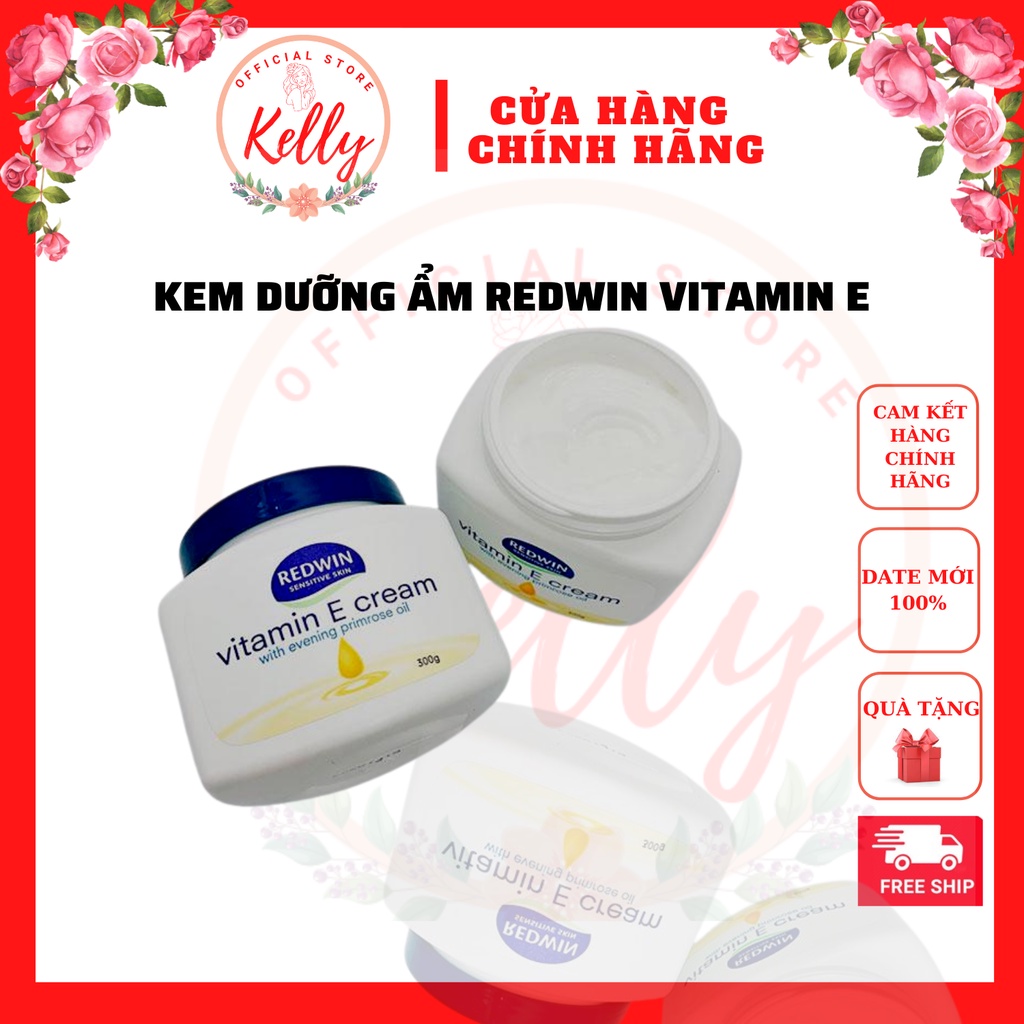 Kem dưỡng ẩm mềm mịn trắng da vitamin e Redwin úc cho da dầu da thường mặt body em bé người lớn  300g