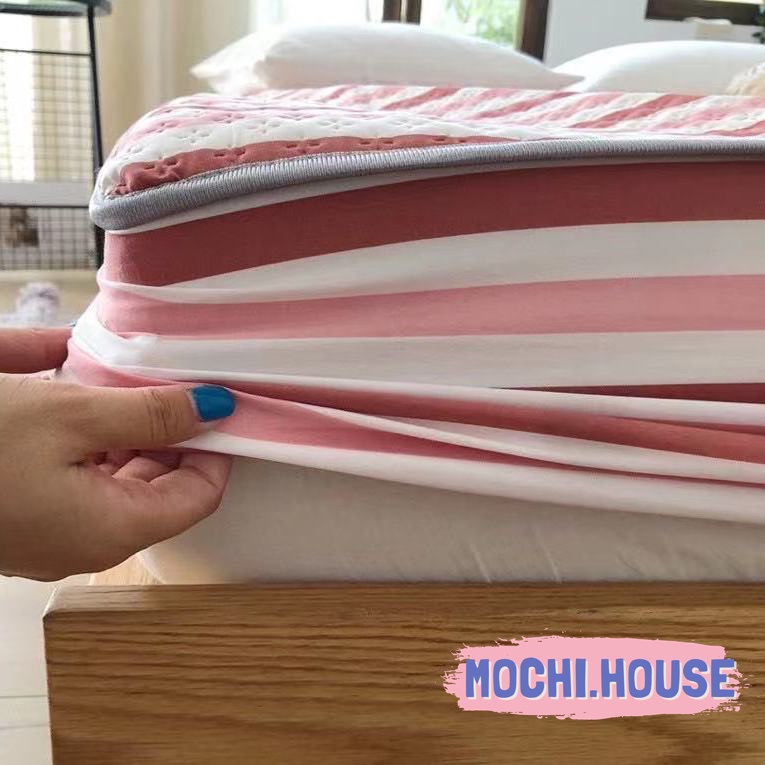 Ga chống thấm chần bông cao cấp Mochi.house, lõi bông xơ đậu nành kháng khuẩn, chống thấm tuyệt đối