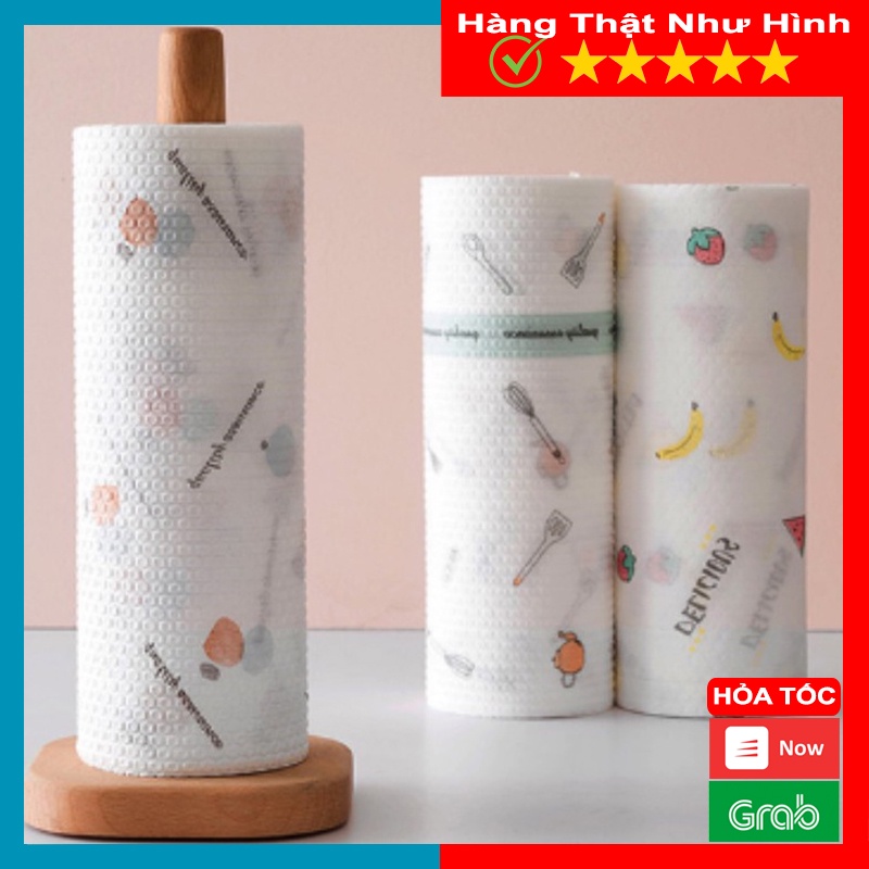 Cuộn Khăn Lau Bếp Có Hình Dễ Thương 25cm, Cuộn Khăn Đa Năng Thấm Dầu Mỡ, Tái Sử Dụng Dễ Dáng - MTDDT