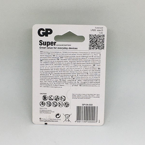 Pin AA GP super alkaline vỉ 2 viên chính hãng chất lượng cao