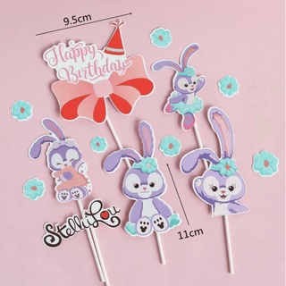 Topper giấy trang trí bánh, tiệc - Thỏ tím