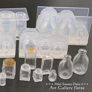 Khuôn silicone dollhouse nhả búp bê miniature hình hũ lọ thủy tinh chai nước