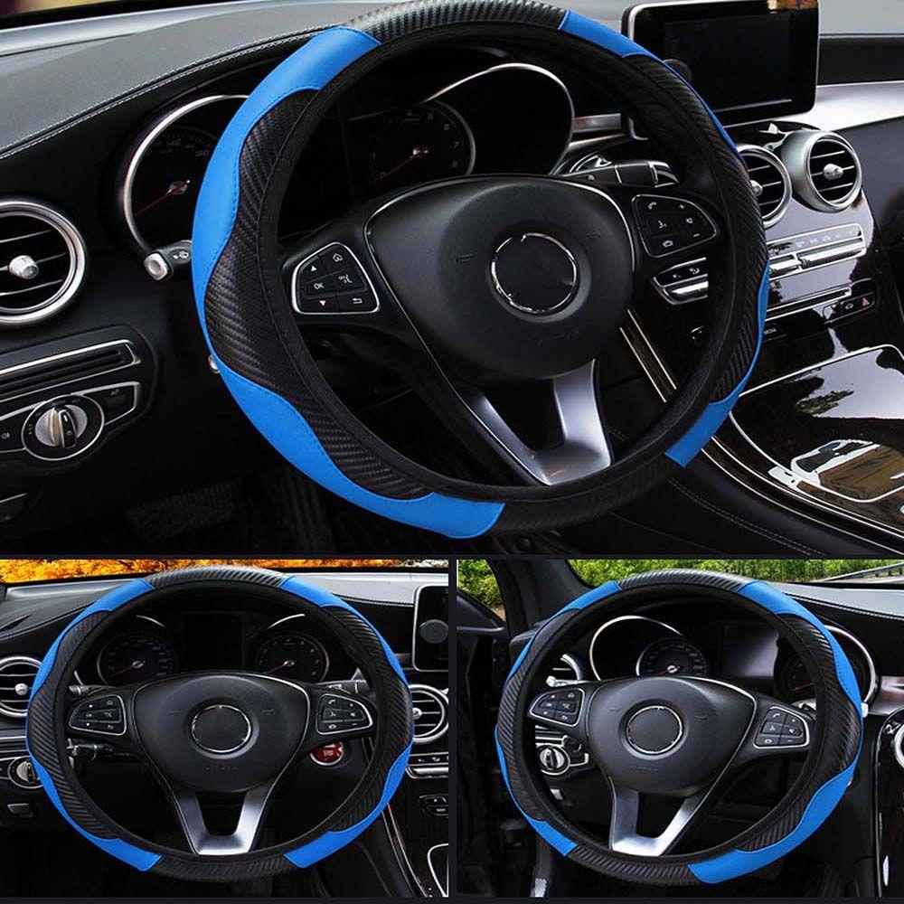 Vỏ Bọc Vô Lăng Xe Hơi Bằng Sợi Carbon Chất Lượng Cao Thoáng Khí Chống Trượt