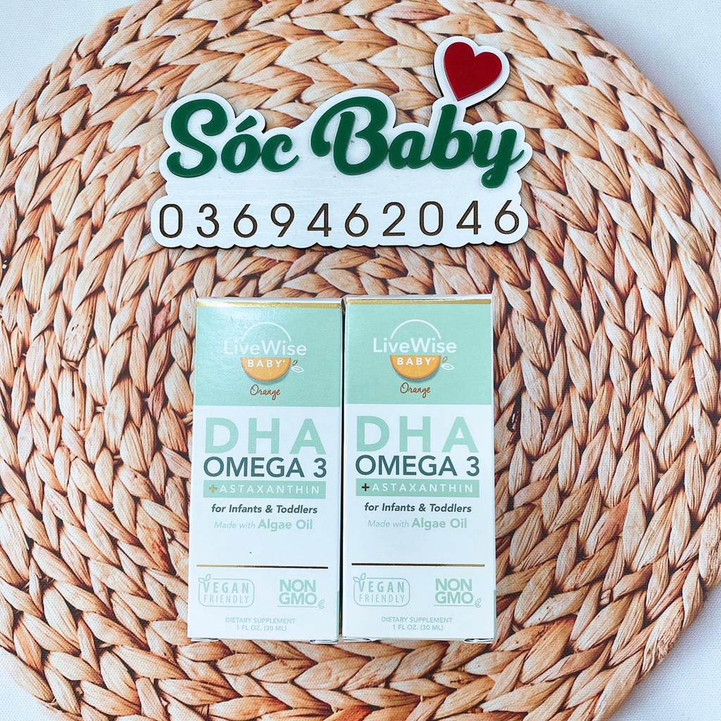 DHA Omega-3 Thuần Chay LiveWise cho bé từ sơ sinh 30ml - SÓC BABY