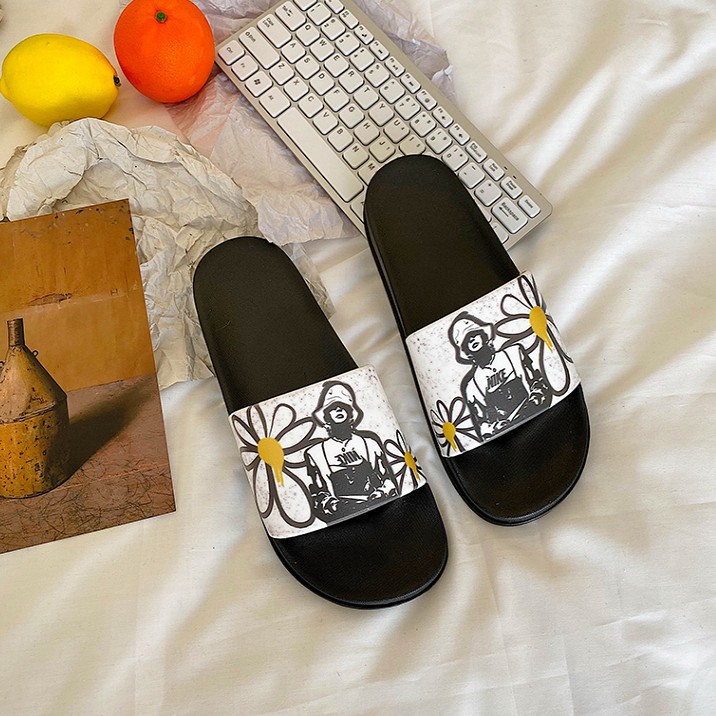 Dép quai ngang nam nữ hoa cúc 2021
