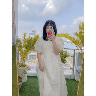 Váy Babydoll Hoa Dáng Dài Trắng